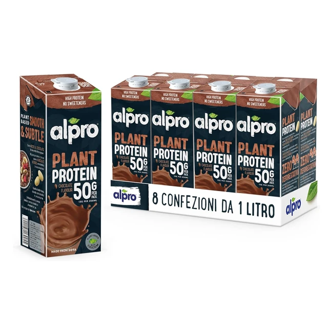 Alpro Protein 50g Bevanda Soia Gusto Cioccolato Vitamine B2 B12 D