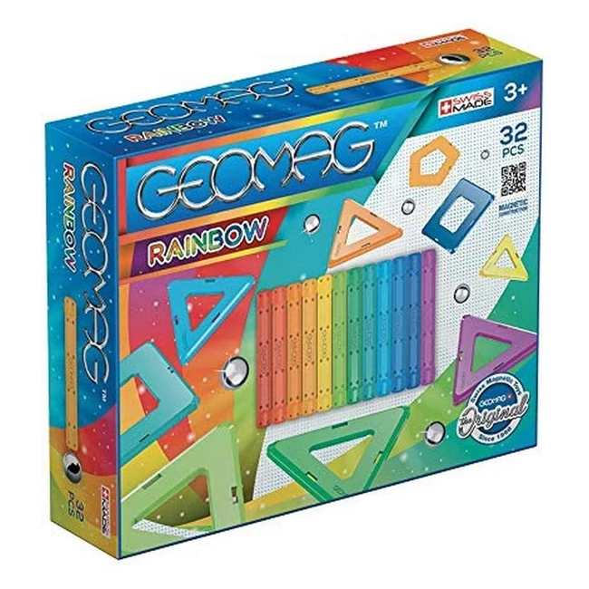 Geomag Classic Rainbow 32 pezzi - Costruzioni magnetiche per bambini - STEM
