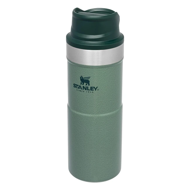 Stanley Trigger Action Thermobecher 0,35 l hält 5 Stunden heiß auslaufsicher to go Kaffeetasse Thermosflasche für Kaffee Tee und Wasser BPA-frei Edelstahl spülmaschinenfest grün
