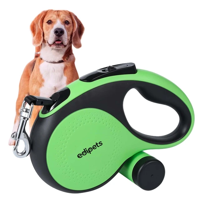 Edipets Hundeleine ausziehbar und einziehbar 8m flexibles Trainingsspaziergangsband für kleine mittlere große Hunde grün
