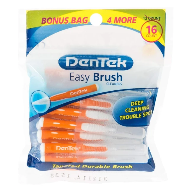 Dentek Easy Brush Interdental Brushes ISO205mm - Removes Food & Plaque - 16 Count