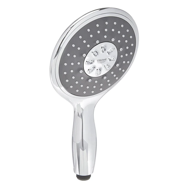 Grohe Vitalio Rain 130 Hand Shower 13cm Push Button | 4 Spray Selection | Antilimescale | Water Saving | Chrome 26107000