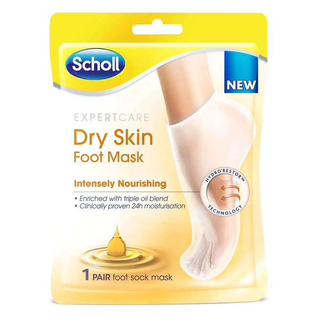 Scholl ExpertCare Dry Skin Foot Mask - Intensely Nourishing Triple Oil Foot Mask