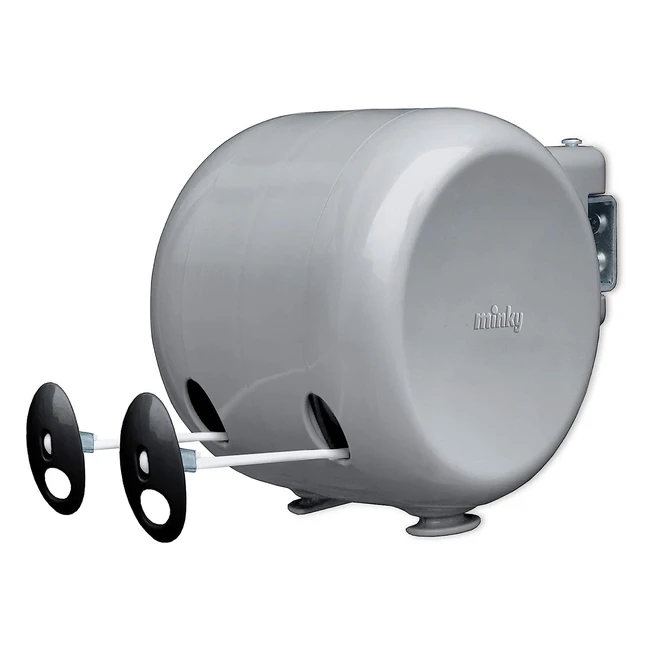 Minky Retractable Duo Reel Washing Line Grey 2x15m - Easy to Use & UV Stable