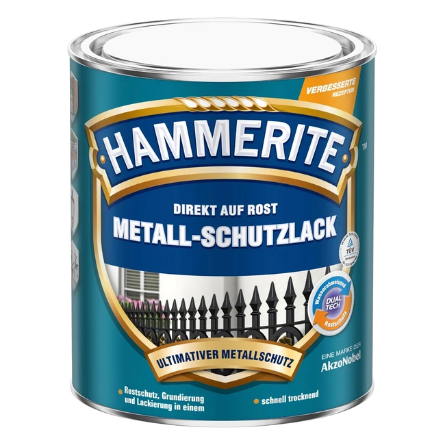 Hammerite Metallschutzlack Schwarz 750ml Rostschutz UV-beständig