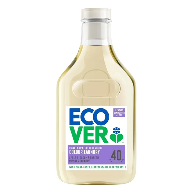 Ecover Concentrated Colour Laundry Liquid - Apple Blossom & Freesia - 40 Washes - 1.43L - Stain Removal & Fresh Fragrance