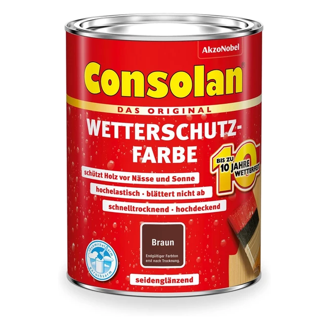 Wetterschutzfarbe Consolan 750 ml Braun - Wetterfest & Hochdeckend