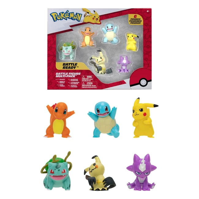 Pack de 6 figurines Pokmon Vague 3 - Pikachu Carapuce Salamche Bulbizarre Mi
