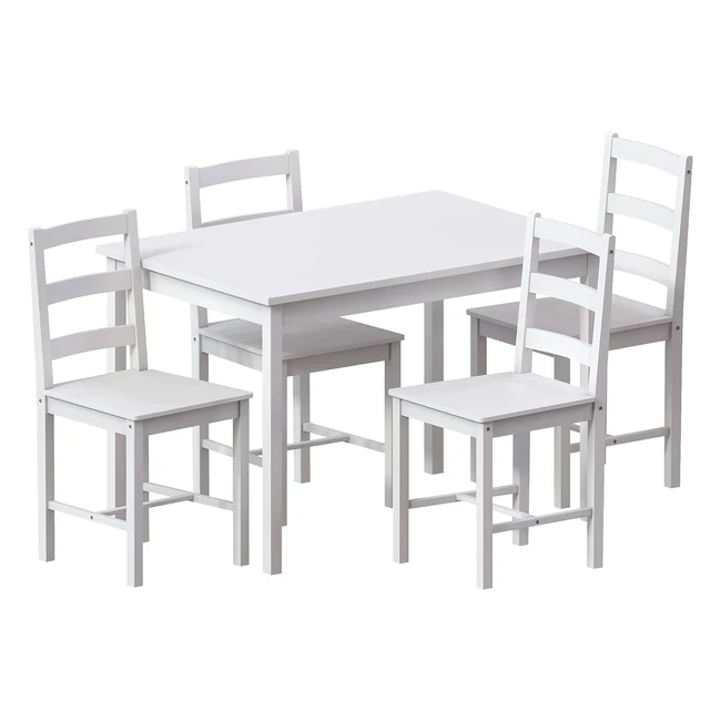 Vida Designs Yorkshire Dining Table  Chairs Set White 4 Seater - Home Furniture