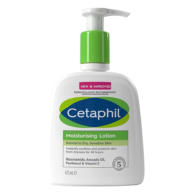 Cetaphil Moisturising Lotion 473ml for Normal to Dry Skin with Niacinamide & Vitamin E
