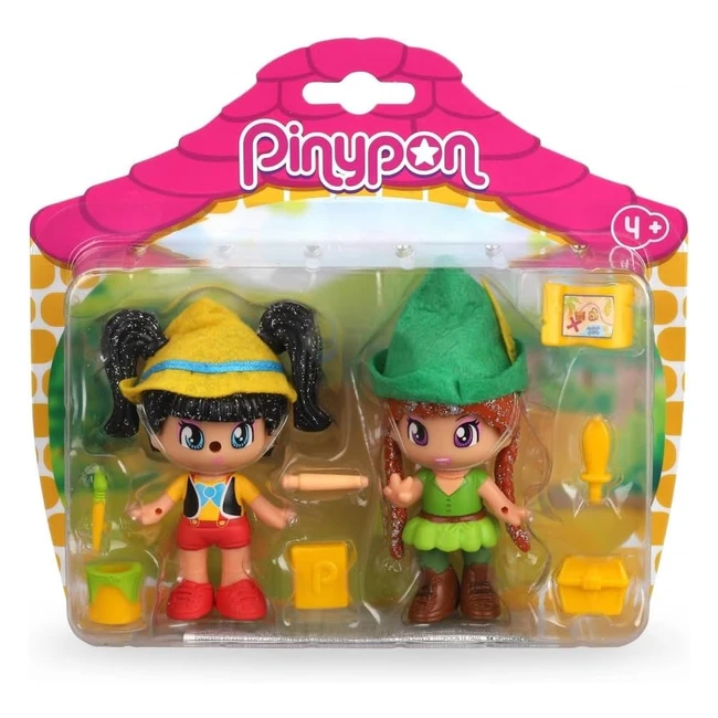 Pinypon Pack Favole Peter Pan e Pinocchio 2 Personaggi 4-8 Anni 700016381