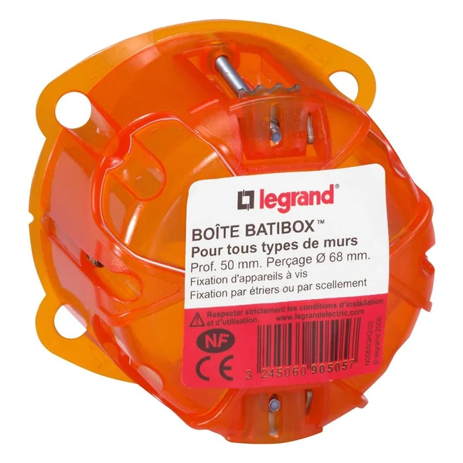 Boite encastrement Batibox Legrand Rigidite renforcee 50mm - 1 poste