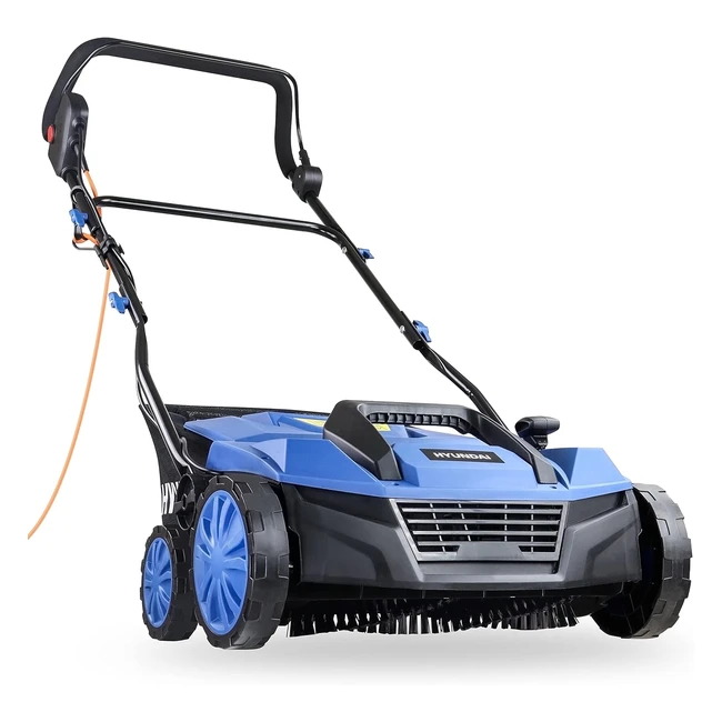 Hyundai 1600W Artificial Grass Power Brush - 5 Adjustable Heights - 3 Year Warranty - Blue