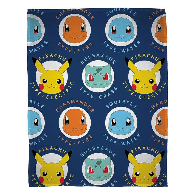 Pokemon Fleece Throw Blanket - Super Soft Warm Throw with Pikachu Design - 100 x