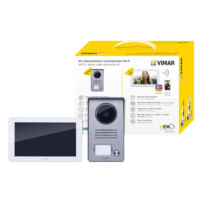 Vimar K40945 Kit Videocitofono Smart Monofamiliare - Monitor Touch Screen - Wifi