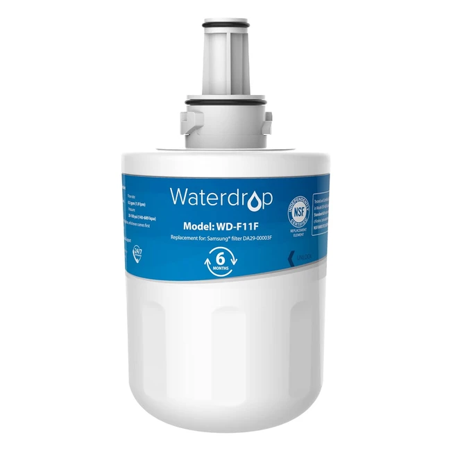 Waterdrop DA2900003F Fridge Water Filter Compatible with Samsung Aqua Pure Plus - NSF Certified - Lead-Free Material