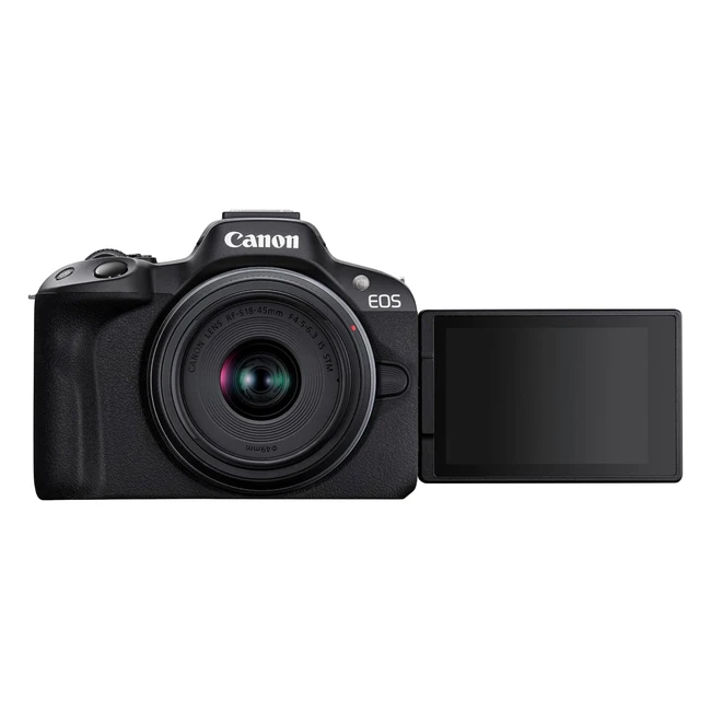 Canon EOS R50 Systemkamera RFS 1845 IS STM - 4K Video, Autofokus, Motiverkennung, 15fps Schwarz