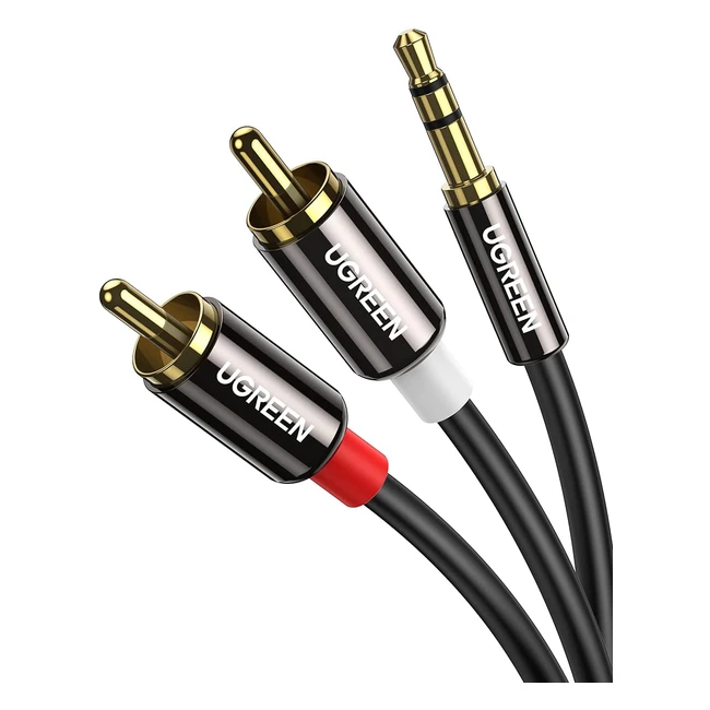 Ugreen RCA to 3.5mm Cable Phono Mini Jack Stereo Lead Gold-Plated Red and White 1M