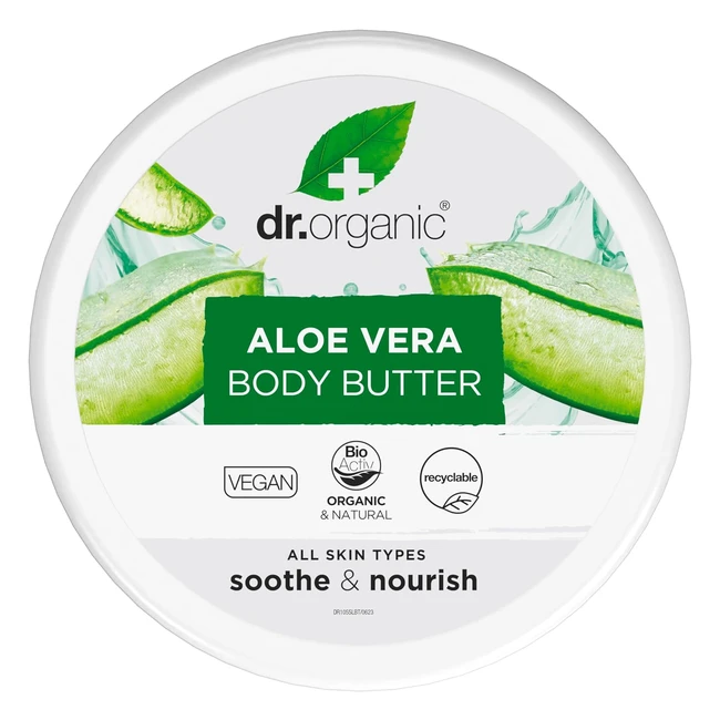 Dr Organic Aloe Vera Body Butter 200ml | Soothing Moisturising | Natural Vegan Cruelty-Free | #OrganicSkincare #AloeVera #BodyButter
