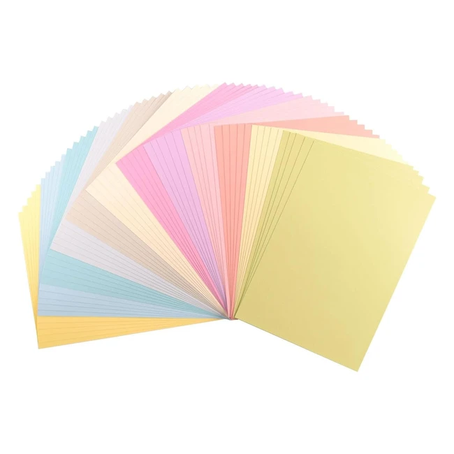 Vaessen Creative Florence Smooth Cardstock Paper Pastel Colours Mix A4 60 Sheets 216gsm