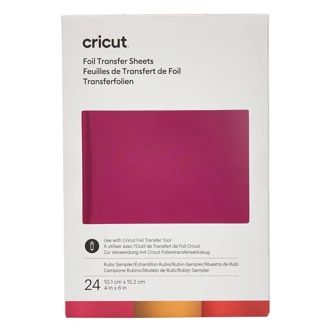 Feuilles de transfert de foil Cricut Rubis 24 pack 2008717 - Brillant et facile à utiliser