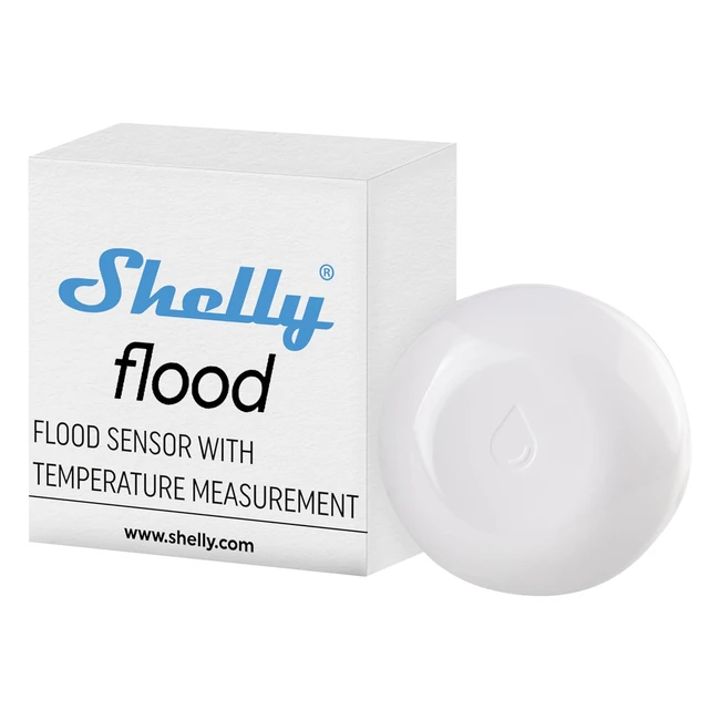 Shelly Flood Détecteur de Fuite Sans Fil - Mesure Température - Alarme Domotique - Contrôle Chauffage - Design Compact