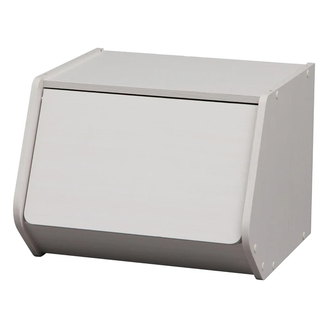 Iris Ohyama Shelf Wooden Storage Box Folding Door STB400D White Oak