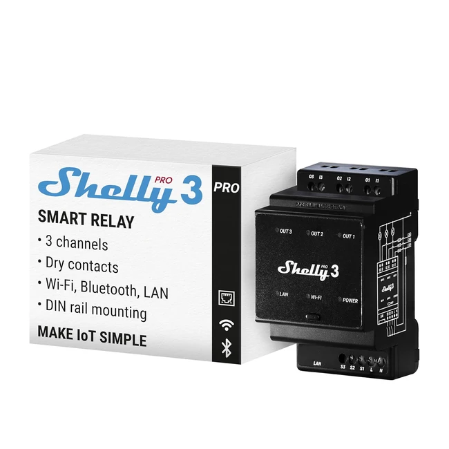 Shelly Pro 3 Relais WiFi Bluetooth - Automatisation Maison