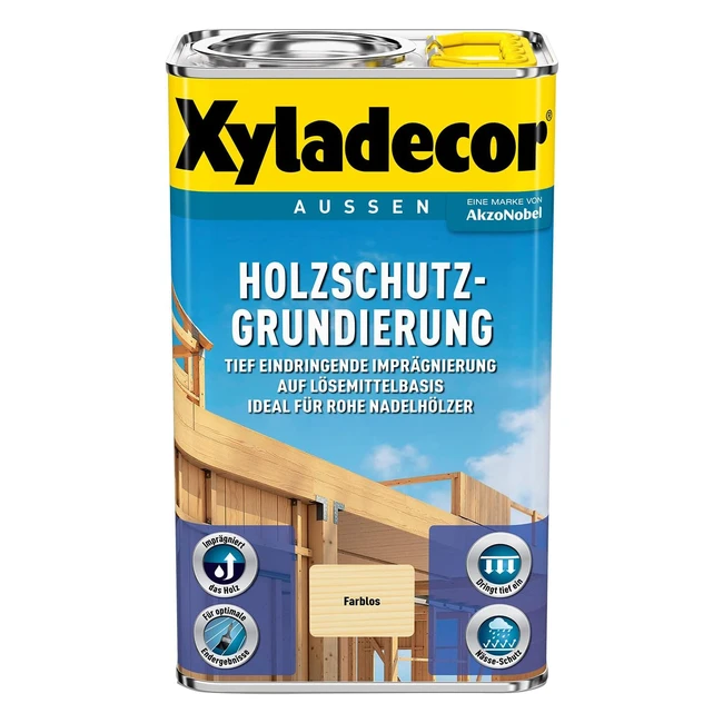 Xyladecor Holzschutzgrundierung 750ml - Farblos - Lösemittelbasis - Haltbarkeit verbessert!
