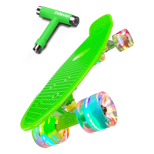 Deleven Monopatn 56cm LED ABEC 7 Skateboard para Nios Adolescentes y Adulto