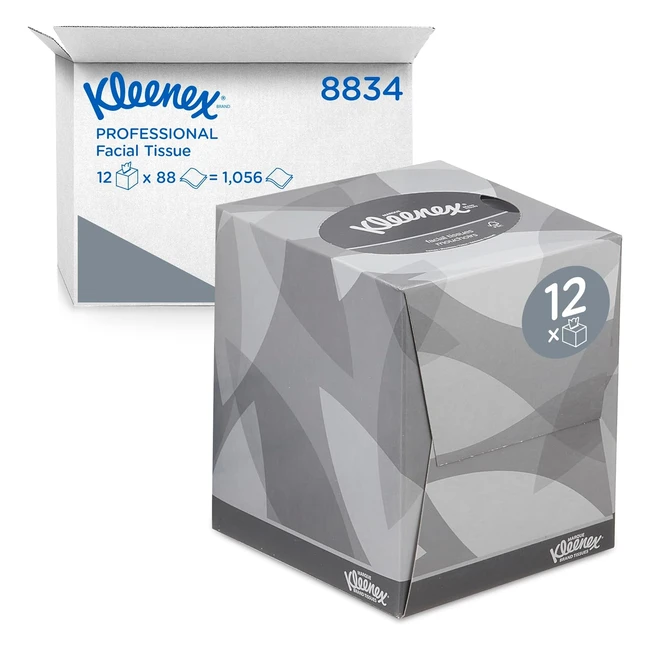 Kleenex Facial Tissue Box 8834 - Soft Strong Absorbent - 1056 Tissues