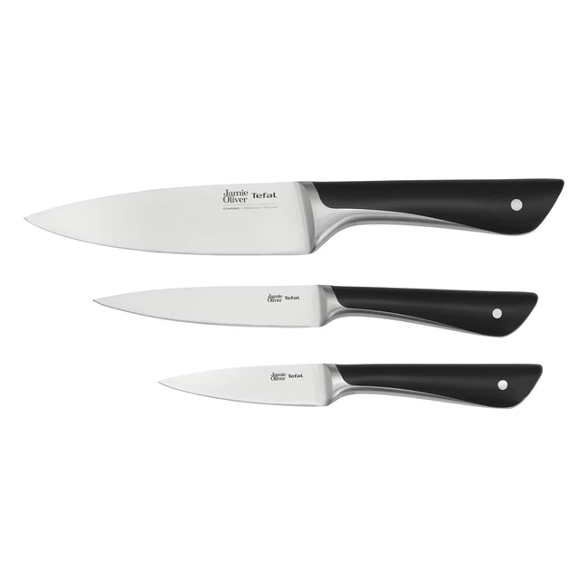 Tefal Jamie Oliver Kitchen Knives Set 3 Pieces - German Stainless Steel K267S355