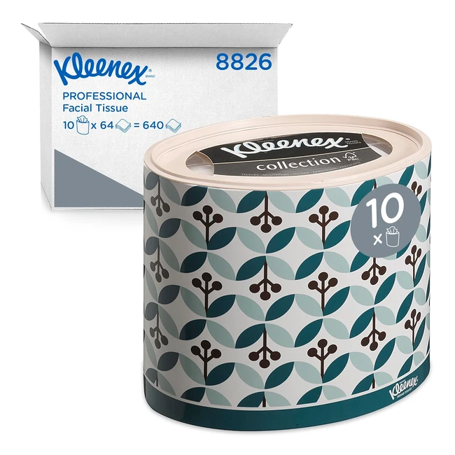 Kleenex Facial Tissue Box 8826 - Soft Strong Absorbent - Oval Box - 10 x 64 - 