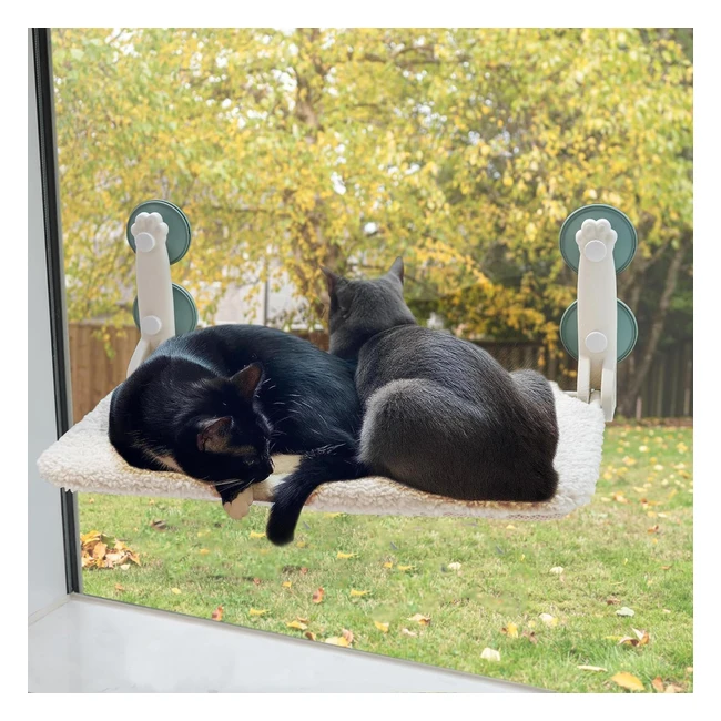 Mewoofun Cat Window Bed Hammock Large 60x30cm Foldable Perch wReversible Mat St