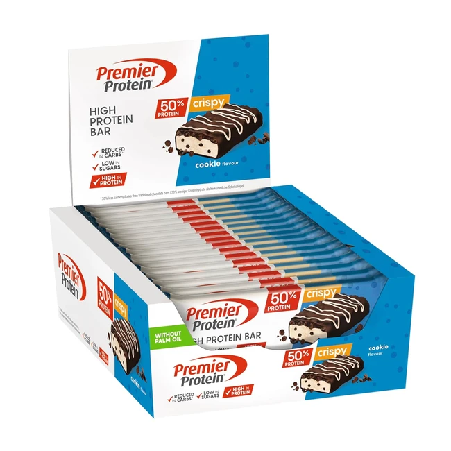 Premier Protein Riegel Knuspriges Cookie 16 x 40g - Hochproteinriegel - Low Suga