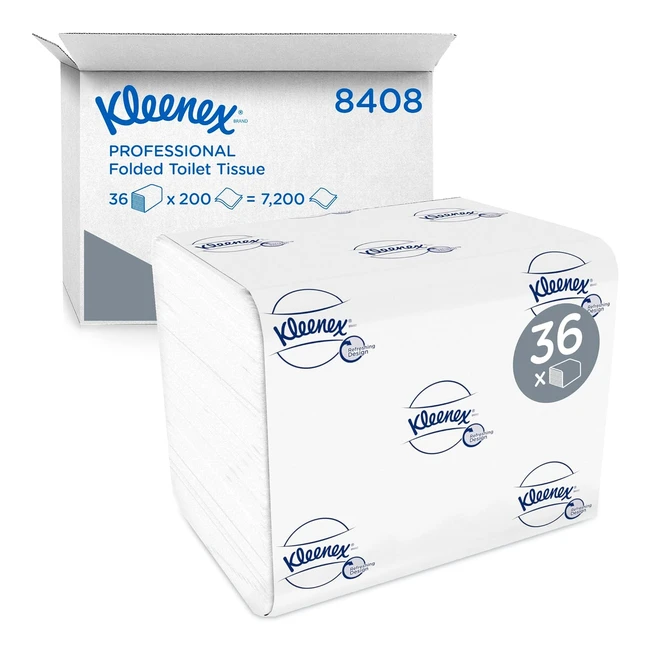 Kleenex Folded Toilet Tissue 8408 2 Ply - Soft  Comfortable - 7200 Sheets