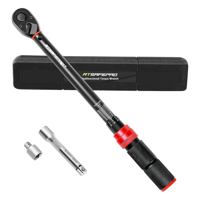 AtSafePro 12 Drive Torque Wrench Set 30230Nm Car Wheel 38 Adapter Dual-Direction 72 Tooth