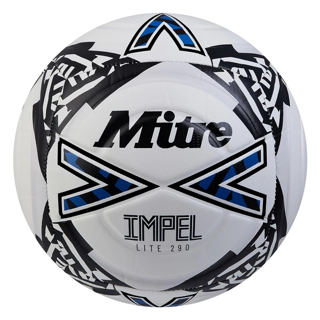 Mitre Impel Lite 290 Football | White/Sky Blue/Black | Premium Feel & Easy Play