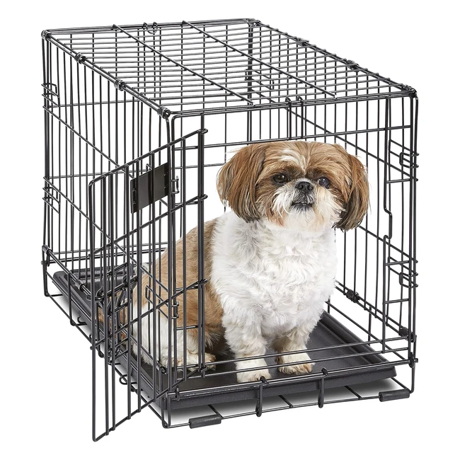 Midwest Homes for Pets iCrate 5842CM Single Door Dog Crate - Leakproof Pan, Divider Panel, Black