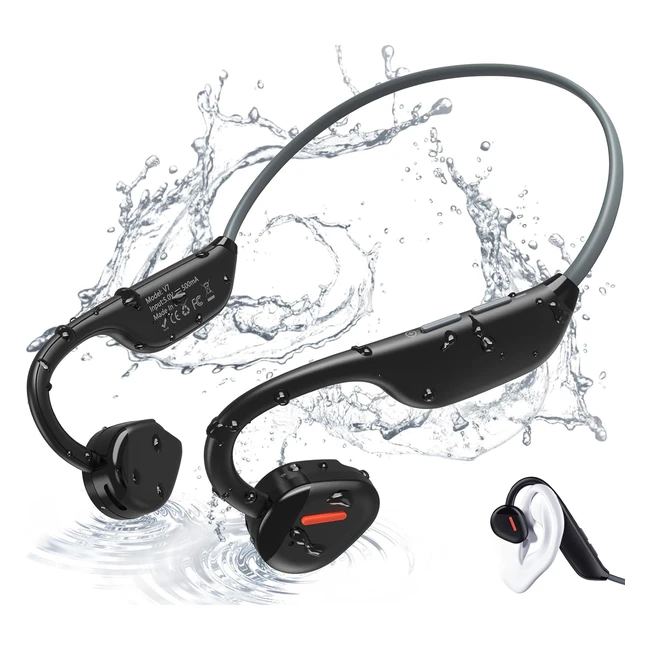 Ancwear Running Headphones Wireless Upgraded Open Ear Bluetooth Sports Headphones with Mic Lightweight 8H Playtime IP67 Black