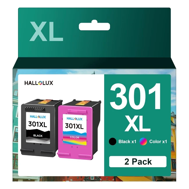 High Yield Remanufactured 301XL Ink Cartridges for HP Envy 4500 5530 5532 - 2 Pack Black and Colour