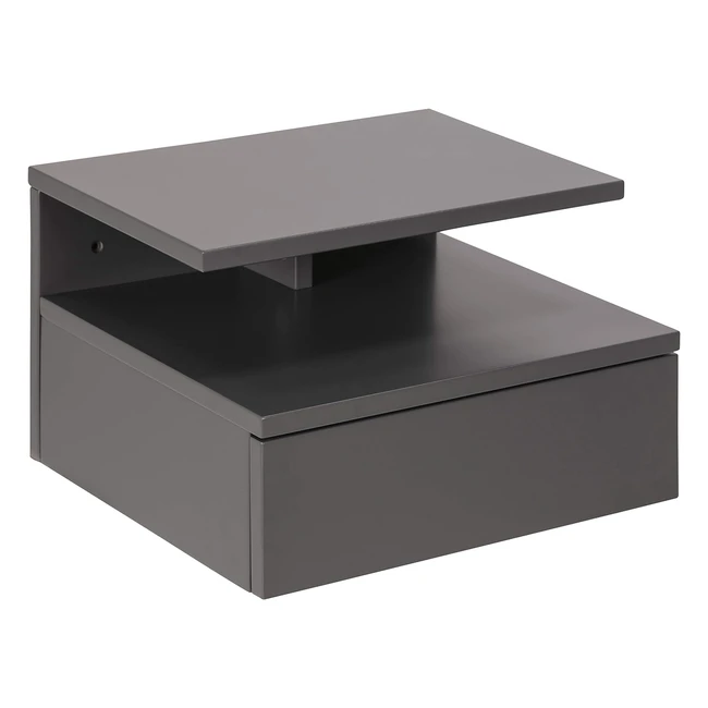 AC Design Mbel FIA Nachttisch mit 1 Schublade in Hellgrau - Minimalistischer S