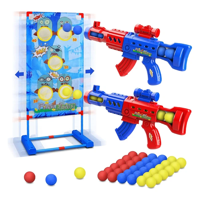 Jeu de tir mobile 2PK Ball Popper Air Toy Guns pour enfants de 5 6 7 8 9 et 10 a