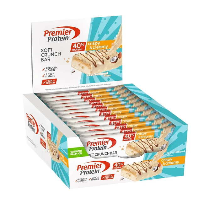 Premier Protein Soft Crunch Riegel 12 x 40 g Kokos Mandel 40 g Protein