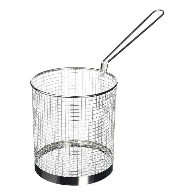 Vogue Stainless Steel Spaghetti Basket 59 inch - Quick Drain Design, Long Handle, Reheat Vegetables, Deep Fryer Basket - J719