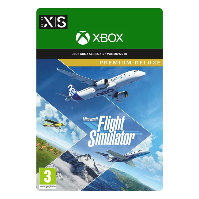 Microsoft Flight Simulator Premium Deluxe - Code jeu à télécharger pour PC et Xbox Series X S - Avions réalistes et précis