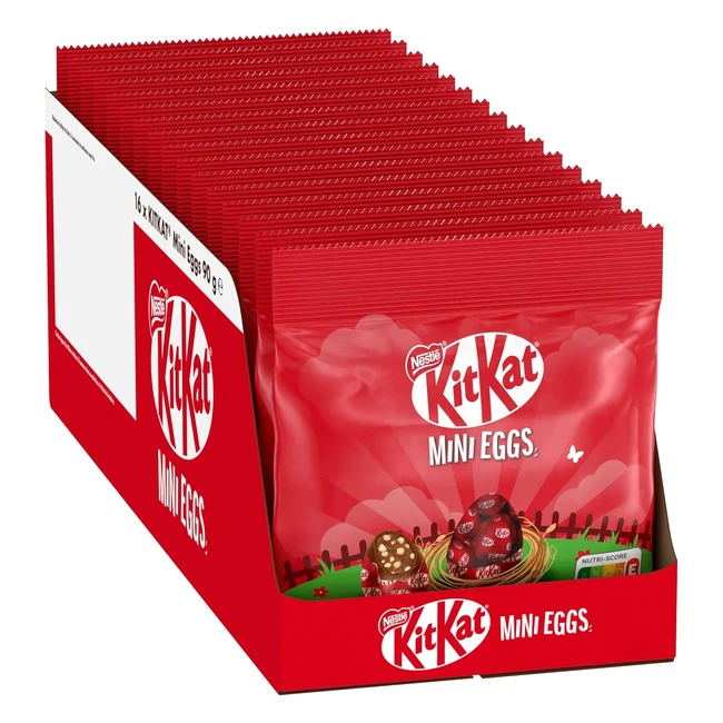 KitKat Mini Eggs - Milchschokolade mit cremiger Füllung und knusprigen Stücken - 16er Packung 16 x 90 g