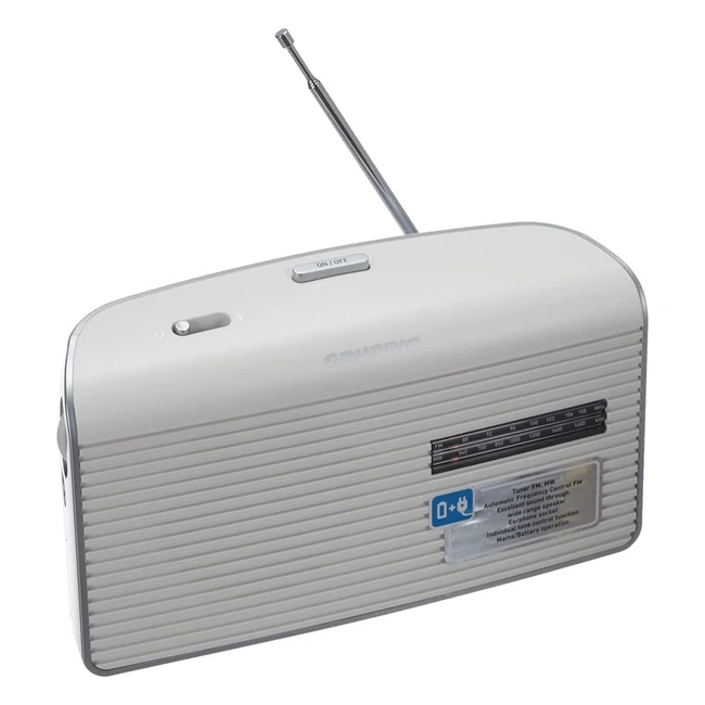 Grundig Music 60 Power-Radio, modernes Design, weiß/silber, hohe Empfangsqualität