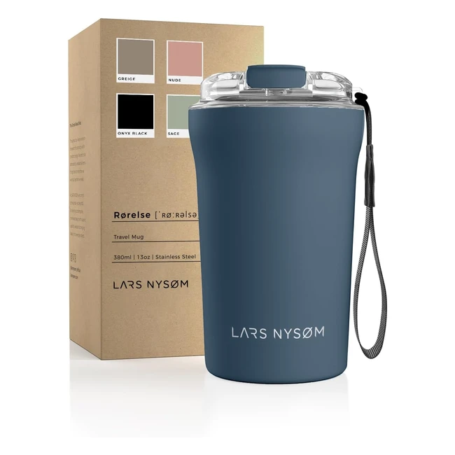 Tazza Termica Lars Nysm 380ml Blu Stone - Senza BPA - Isolamento 4h Caldo 8h Freddo