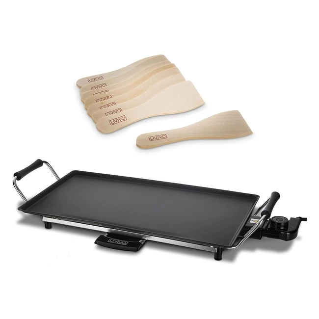 LIVIVO Teppanyaki Grill Large Electric 2KW Griddle - Healthy Tabletop Dining